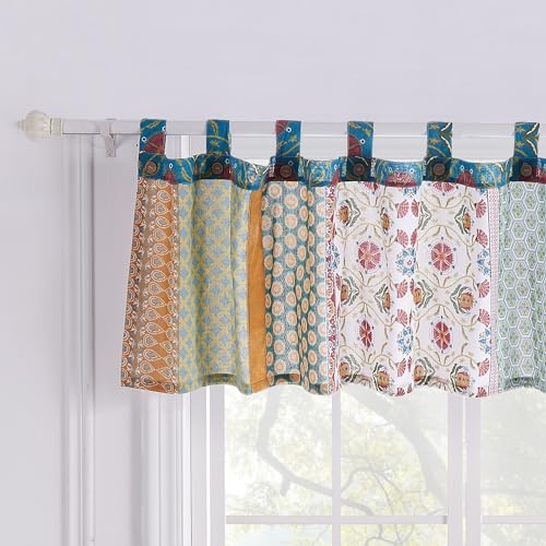 Barefoot Bungalow Thalia Window Valance, Multi Color - color: Tango