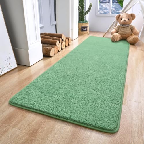 Keeko 2x6 Area Rugs for Living Room,Soft Washable Memory Foam Bedroom Rug - color: Sage-green, size: 2' X 6' (Rectangular)