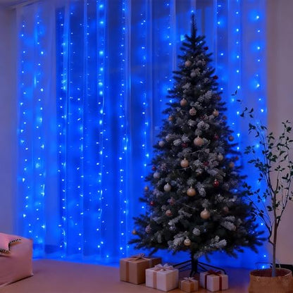 300LED Fairy Curtain Lights 9.8ft x 9.8ft LED Dimmable Twinkle Lights - color: Blue