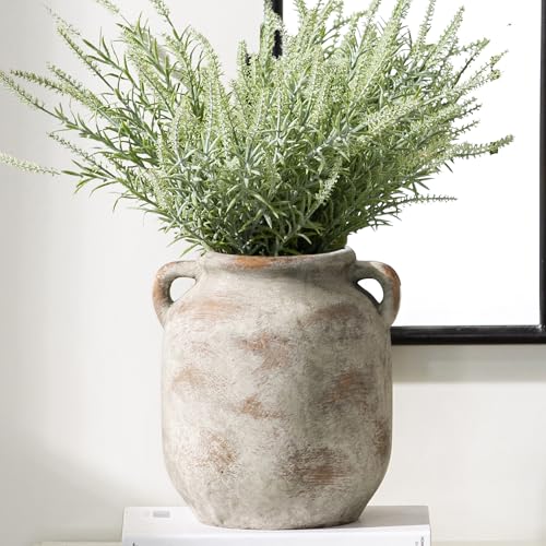 Vanselia Ceramic Flower Vase Home Table Decor Living Room Farmhouse 7.6 in - color: 7.6" Retro