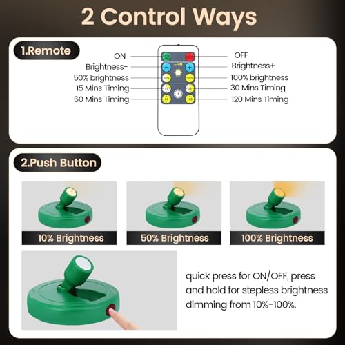 Cordless Spotlight Battery Operated, Rechargeable Plant Spot Lights - color: chargeable Green