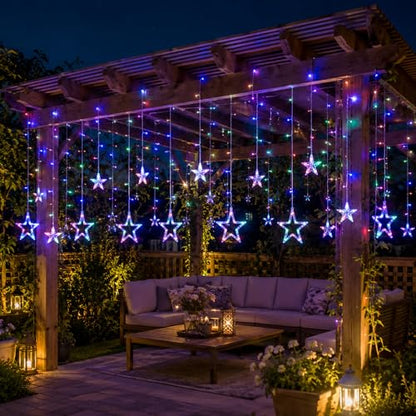 Vigdur Star String Lights, 12 Stars 138 LEDs Star Curtain Light with Remote - color: Star Lights