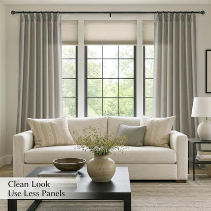Semi Sheer Pinch Pleated Linen Curtains for Living Room 96 Inches, Taupe - color: Taupe, size: 40"W x 96"L (Pack of 2)