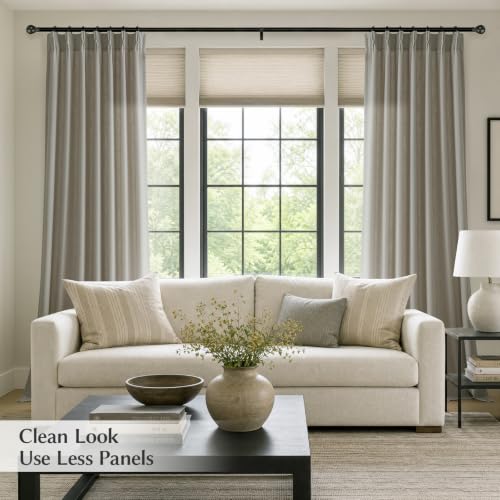 Semi Sheer Pinch Pleated Linen Curtains for Living Room 102 Inches, Taupe - color: Taupe, size: 40"W x 102"L (Pack of 2)