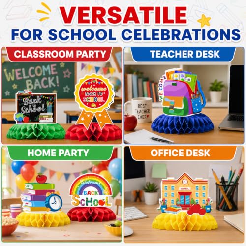 9PCS Back to School Table Centerpieces, First Day of School Table Decor - style: Back to School