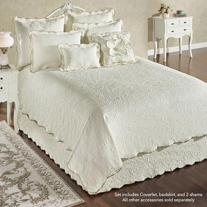 Touch of Class Vienna Light Cream Coverlet Set, King, 4 Pc Set