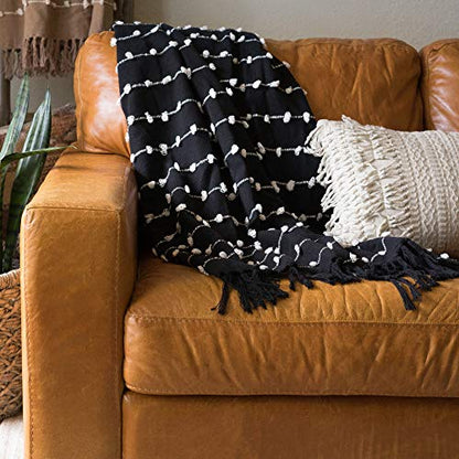 DII Woven Loop Throw Collection, 50x60, Black - color: Black