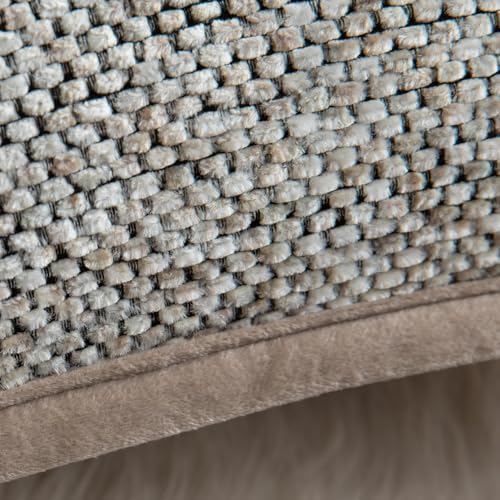 Yaertun Pack of 2 Tie-dye Chenille Textured Throw Pillow Covers Decorative Square Accent Cushion Cover Cozy Soft Velvet Pillow Case for Couch Sofa Bedroom Living Room 18x18 Inch Khaki - color: Khaki, size: 18" x 18" (Pack of 2)