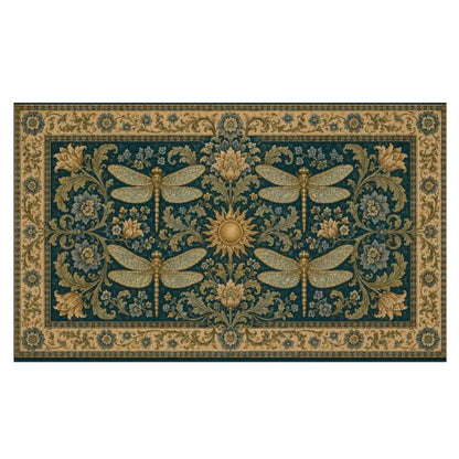 Boho Dragonfly Floral Faux Coco Coir Doormat Door Mat 17x30 - color: Boho Dragonfly