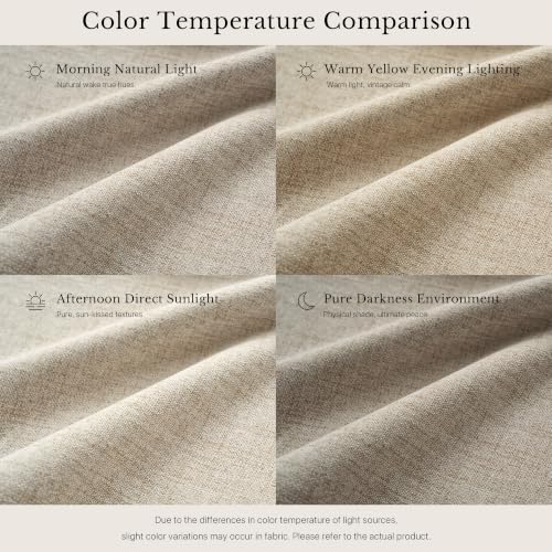 NICETOWN 100% Blackout Curtains for Kitchen 63" L Set of 2, Natural - color: Natural, size: 42"W x 63"L (Pack of 2)