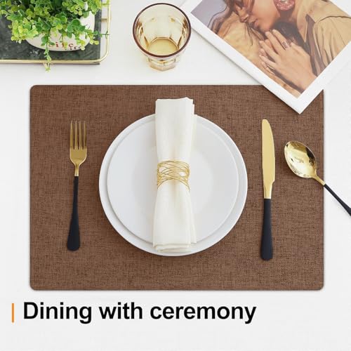 Homaxy Cloths Placemats for Dining Table Set of 4, 13" x 19", Brown - color: Brown, size: Placemats Set of 4