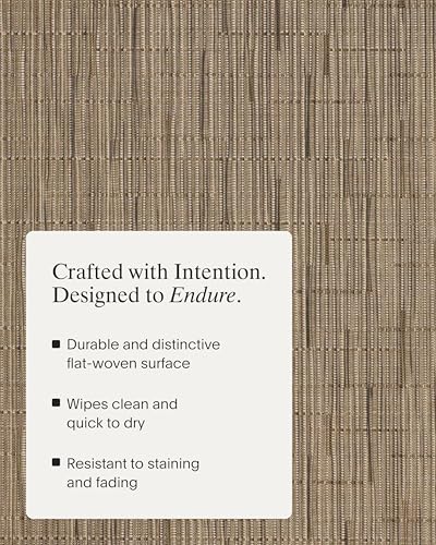 Chilewich Bamboo Placemats Set of 4, Woven Oval Placemats - color: Camel, size: 14"x19.25"