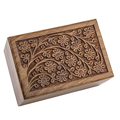 Personalized Urn Box for Human or Pet Ashes, Engraved Tree of Life Rosewood - size: Personalize