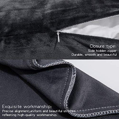 NTBAY Toddler Velvet Pillowcases, Set of 2, Zipper, Charcoal Grey - color: Charcoal Grey, size: 18" x 13" (Pack of 2)