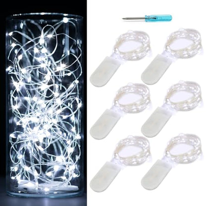 6Pack Fairy Lights Battery Operated,No Remote Firefly Light,7ft Cool White - color: Cool White, size: 7ft
