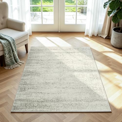 Washable Rugs 3x5 Area Rugs for Living Room,Bedroom,Kitchen,Laundry Room - color: Beige-green-grey, size: 3' x 5' (Rectangular)