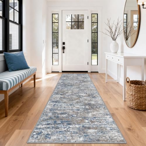 Hallway Runner Rug 3x10 Textured Non Slip Carpet Runner,Abstract Multi - color: Abstract-multi, size: 3' x 10' (Runner)
