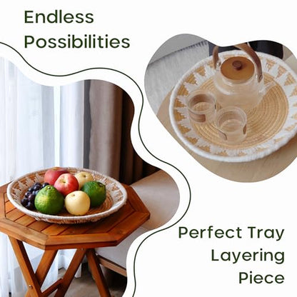 Chi An Home Extra Large Wall Basket Decor Boho Wicker Wall Hanging Set 3
