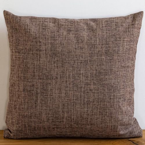 PLIN Throw Pillow Cover 18x18 Inch Soft Solid Decorative Cushion Case for Sofa Couch Bed Living Room Modern Farmhouse Boho Accent Pillowcase, Machine Washable Square Nordic Home Decor, Coffee - color: Coffee, size: 18" x 18" (Pack of 1)
