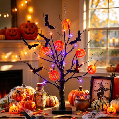 EAMBRITE Halloween Decorations Indoor Halloween Tree Black Spooky Tree