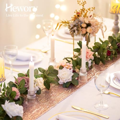 Hewory Taper Candle Holders Bulk, 20PCS Clear Glass Candlestick Holders - color: Clear, size: 20PCS