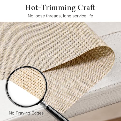 HOOMIL Placemats Set of 6, Heat Resistant, Beige - color: Beige, size: Set of 6