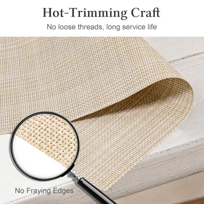 HOOMIL Placemats Set of 6, Heat Resistant, Beige - color: Beige, size: Set of 6