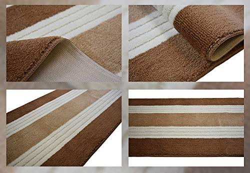 Custom Size Hallway Runner Rug, Slip Resistant, 26 Inch Wide X Your Choice of Length, Lines Beige, 26 Inch X 2 Feet, Doormat Size - color: Beige Lines, size: 2'2" x 2' (Rectangular)