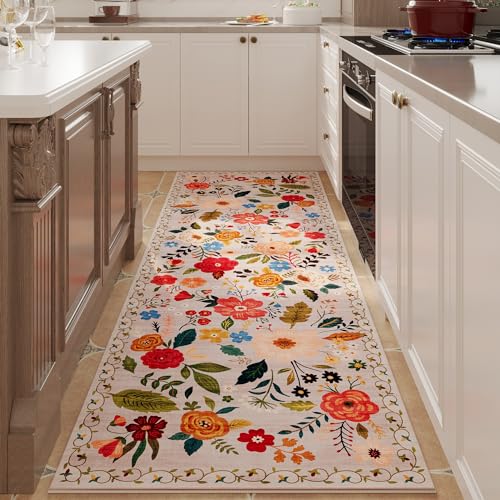 Rugcomf Runner Rug 2x6 Washable, Beige - color: Beige, size: 2' x 6' (Rectangular)