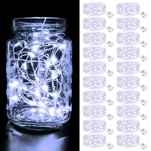 btfarm 20 Pack Fairy Lights Battery Operated Twinkle Lights with 3 Modes - color: Cool White, size: 20 Pack