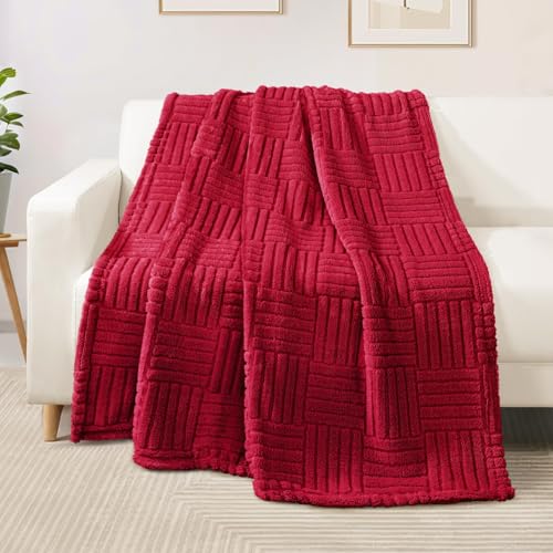 Whale Flotilla Lightweight Fleece King Size Blanket for Bed, Red - color: Red, size: King(90x104 Inch)