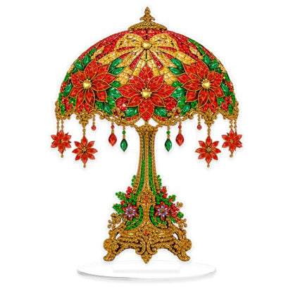 Yunzlly Stand Up Diamond Art Painting Kit, Desktop Gem Painting Ornament Kit for Adults, Tabletop Acrylic Diamond Board Painting (Christmas Lamp) - color: Christmas Lamp
