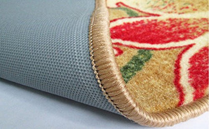 Contemporary Boho Retro Style Abstract Living Room Floor Carpets,Non-Skid Indoor/Outdoor Large Area Rugs,75"x98" Lotus - size: 6'3" x 8'2" (Oblong)