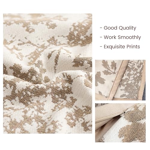 Maple Leaf Plant Pillow Cover for Couch Modern Style Pillow Covers Snow Neil Courtyard Home Pillow Cover 2-Pack Set for Living Room Sofa Bed, Flower Plant Style (Light Brown, 18 * 18 inch) - color: Leaf + Brach Light Brown