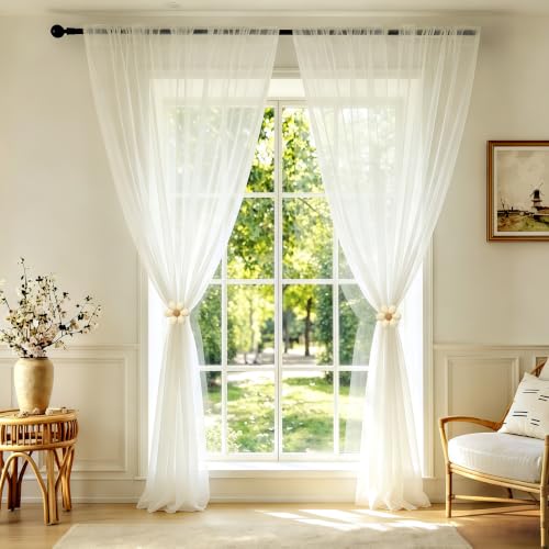 Sunflower Curtain Tiebacks 2 Pack, No-Drill Decorative Drape Holders