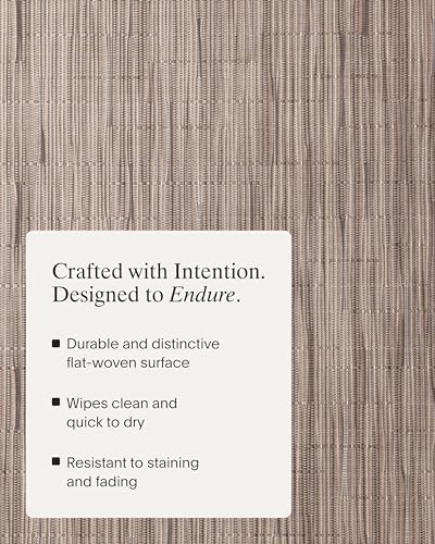 Chilewich Bamboo Placemats Set of 4, Round Woven Placemats - color: Dune, size: 15" Round