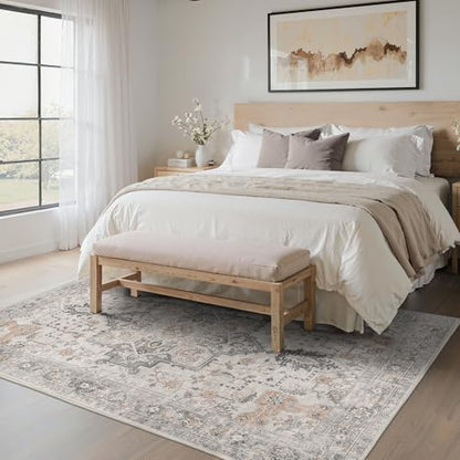 BESBLEE 5x7 Area Rug for Living Room,Washable Non Slip, Light Taupe Brown - color: Light Taupe Brown, size: 5' x 7' (Rectangular)