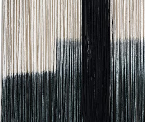 Macrame Wall Hanging Grey Dip Dye Large Boho Fiber Wall Art Decor 57"W*35"L - color: Grey