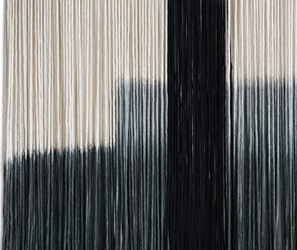 Macrame Wall Hanging Grey Dip Dye Large Boho Fiber Wall Art Decor 57"W*35"L - color: Grey