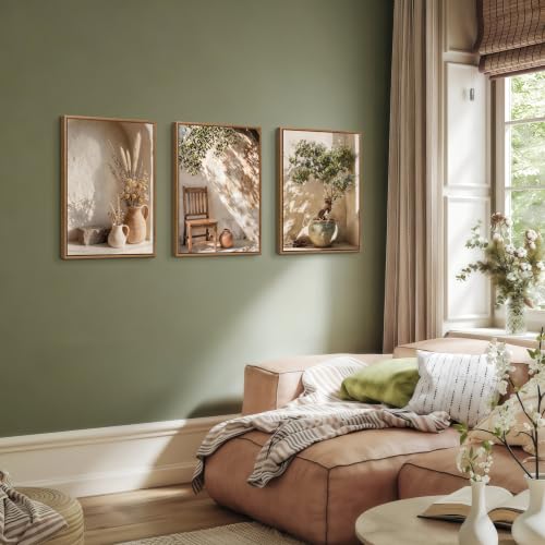 3 Pcs Framed Wabi Sabi Wall Art Neutral Earth Tone Canvas Prints 16x24 inch - color: Neutral Earth Tone, size: 16"x24"x3Pcs