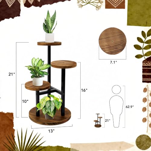 GEEBOBO 3 Tier Plant Stand Indoor - color: 3 Tier-Brown