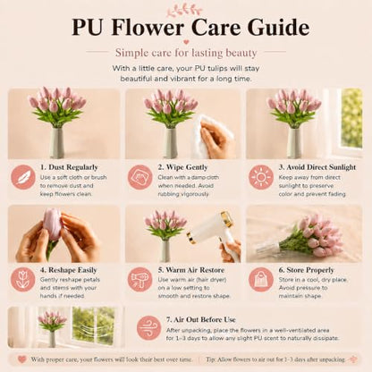 Mandy's 20 Stems Dusty Pink Artificial Tulip Flowers for Home Centerpieces - color: Dusty Pink 20pcs