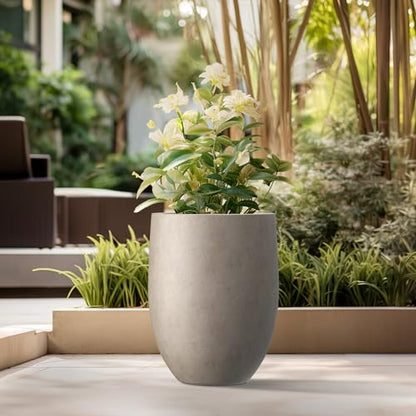 Kante Tall Concrete Planter, 21.7" Modern Floor Pot for Plants - color: Weathered Concrete