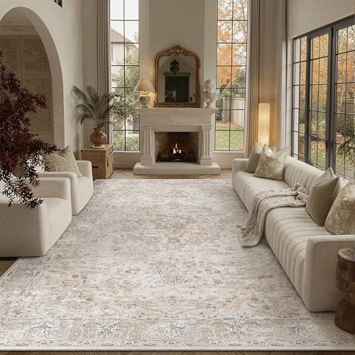 HUGEAR Beige Area Rugs 8x10 Washable Rug Indoor Carpet - color: Multi Beige, size: 8' x 10' (Rectangular)