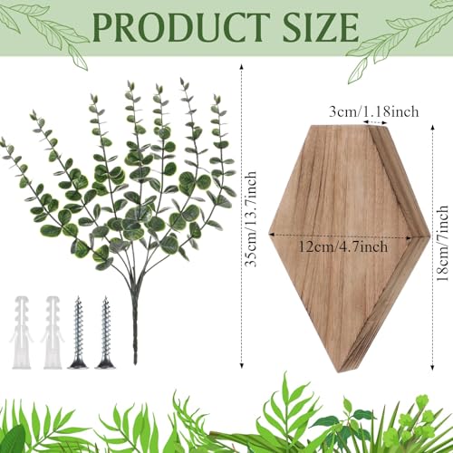 Chunful 2 Pcs Wooden Wall Planter Decor,Wooden Color,7.1 x 4.7 x 1.2 Inches - color: Wooden Color, size: 7.1 x 4.7 x 1.2 inches