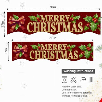 NYZE Christmas Mantel Scarf 60 x 17 Inch Fireplace Mantel Scarf Cover Decoration for Christmas Fireplace Scarf Shelf Top Runner Holiday Winter Home Decor - size: 60 x 17 in, style: Merry Xmas 3