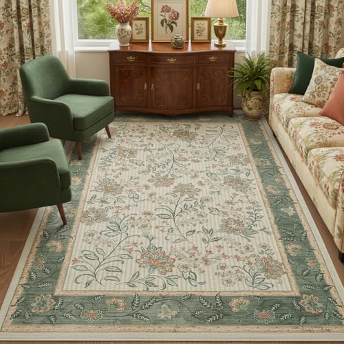 GarveeHome 4x6 Sage Green Washable Area Rug Bedroom Non Slip Nursery Room - color: Sage Green, size: 4' x 6' (Rectangular)