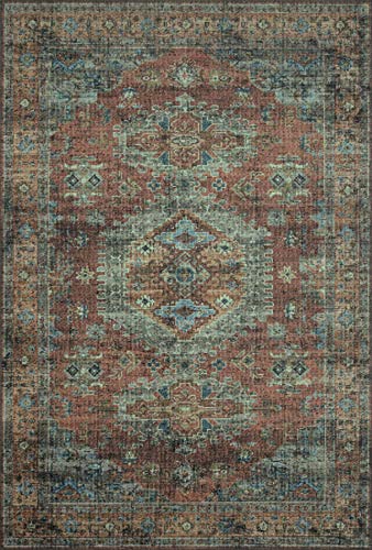 Loloi Skye Terracotta/Sky 2'-3" x 3'-9" Accent Rug - color: Terracotta / Sky, size: 2'3" x 3'9" (Rectangular)