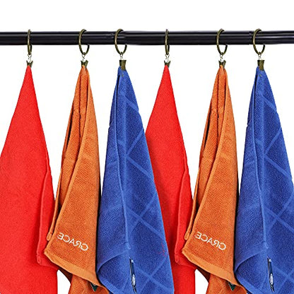 Lansian 44 Pack Curtain Rings with Clips Hooks 1.5 in Diameter Rustproof - color: Antique Brass, size: 1.5"Inner Dia, 44Pack