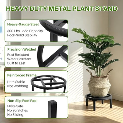 10" Metal Plant Stand, Black-2PCS - size: 10"-2PCS